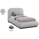  Color_Black/ Grey  Size_Twin  -- Vaughn Grey Chenille Fabric Upholstered Twin Bed IMAGE 9