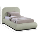  Color_Black/ Green  Size_Twin  -- Vaughn Mint Chenille Fabric Upholstered Twin Bed IMAGE 10