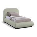  Color_Black/ Green Size_Twin -- Vaughn Mint Chenille Fabric Upholstered Twin Bed IMAGE 1