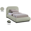  Color_Black/ Green  Size_Twin  -- Vaughn Mint Chenille Fabric Upholstered Twin Bed IMAGE 9