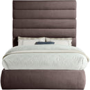Meridian Adam Brown Linen Textured Fabric Full Bed IMAGE 3