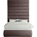 Meridian Adam Brown Linen Textured Fabric Full Bed IMAGE 3