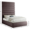 Meridian Adam Brown Linen Textured Fabric Full Bed IMAGE 9