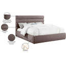 Color_Brown  Size_King  -- Adam Brown Linen Textured Fabric Upholstered King Bed IMAGE 10