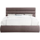  Color_Brown  Size_King  -- Adam Brown Linen Textured Fabric Upholstered King Bed IMAGE 3