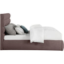  Color_Brown  Size_King  -- Adam Brown Linen Textured Fabric Upholstered King Bed IMAGE 4