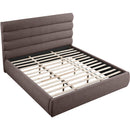  Color_Brown  Size_King  -- Adam Brown Linen Textured Fabric Upholstered King Bed IMAGE 7