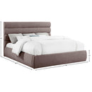  Color_Brown  Size_King  -- Adam Brown Linen Textured Fabric Upholstered King Bed IMAGE 9