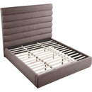  Color_Brown  Size_King  -- Adam Brown Linen Textured Fabric Upholstered King Bed IMAGE 7