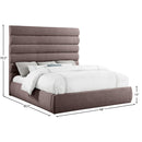  Color_Brown  Size_King  -- Adam Brown Linen Textured Fabric Upholstered King Bed IMAGE 9
