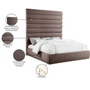 Meridian Adam Brown Linen Textured Fabric King Bed IMAGE 10