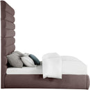  Color_Brown  Size_King  -- Adam Brown Linen Textured Fabric Upholstered King Bed IMAGE 4