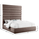  Color_Brown  Size_King  -- Adam Brown Linen Textured Fabric Upholstered King Bed IMAGE 9