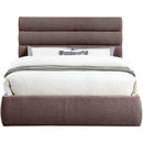  Color_Brown  Size_Queen  -- Adam Brown Linen Textured Fabric Upholstered Queen Bed IMAGE 3