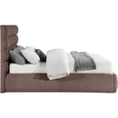  Color_Brown  Size_Queen  -- Adam Brown Linen Textured Fabric Upholstered Queen Bed IMAGE 4