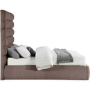  Color_Brown  Size_Queen  -- Adam Brown Linen Textured Fabric Upholstered Queen Bed IMAGE 4