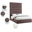  Color_Brown  Size_Queen  -- Adam Brown Linen Textured Fabric Upholstered Queen Bed IMAGE 10