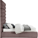  Color_Brown  Size_Queen  -- Adam Brown Linen Textured Fabric Upholstered Queen Bed IMAGE 4