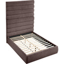  Color_Brown  Size_Queen  -- Adam Brown Linen Textured Fabric Upholstered Queen Bed IMAGE 7