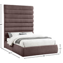 Meridian Adam Brown Linen Textured Fabric Queen Bed IMAGE 9