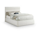  Color_Cream  Size_Full  -- Adam Cream Linen Textured Fabric Upholstered Full Bed IMAGE 1