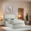  Color_Cream  Size_Full  -- Adam Cream Linen Textured Fabric Upholstered Full Bed IMAGE 2
