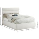 Meridian Adam Cream Linen Textured Fabric Full Bed IMAGE 9