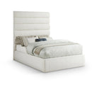  Color_Cream  Size_Full  -- Adam Cream Linen Textured Fabric Upholstered Full Bed IMAGE 1