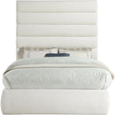 Meridian Adam Cream Linen Textured Fabric Full Bed IMAGE 3