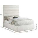 Meridian Adam Cream Linen Textured Fabric Full Bed IMAGE 9
