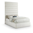 Meridian Adam Cream Linen Textured Fabric Full Bed IMAGE 1