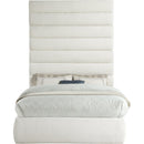Meridian Adam Cream Linen Textured Fabric Full Bed IMAGE 3