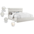  Color_Cream  Size_King  -- Adam Cream Linen Textured Fabric Upholstered King Bed IMAGE 10