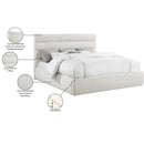 Meridian Adam Cream Linen Textured Fabric King Bed IMAGE 10