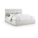  Color_Cream  Size_King  -- Adam Cream Linen Textured Fabric Upholstered King Bed IMAGE 1