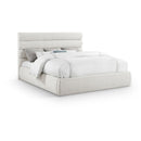 Meridian Adam Cream Linen Textured Fabric King Bed IMAGE 1