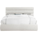  Color_Cream  Size_King  -- Adam Cream Linen Textured Fabric Upholstered King Bed IMAGE 3