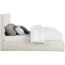  Color_Cream  Size_King  -- Adam Cream Linen Textured Fabric Upholstered King Bed IMAGE 4