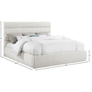  Color_Cream  Size_King  -- Adam Cream Linen Textured Fabric Upholstered King Bed IMAGE 9