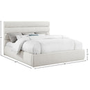 Meridian Adam Cream Linen Textured Fabric King Bed IMAGE 9