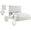  Color_Cream  Size_King  -- Adam Cream Linen Textured Fabric Upholstered King Bed IMAGE 10