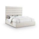  Color_Cream  Size_King  -- Adam Cream Linen Textured Fabric Upholstered King Bed IMAGE 1