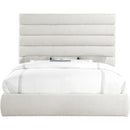  Color_Cream  Size_King  -- Adam Cream Linen Textured Fabric Upholstered King Bed IMAGE 3