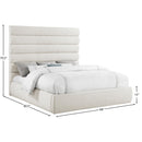 Color_Cream  Size_King  -- Adam Cream Linen Textured Fabric Upholstered King Bed IMAGE 9