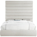  Color_Cream  Size_King  -- Adam Cream Linen Textured Fabric Upholstered King Bed IMAGE 3