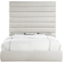 Meridian Adam Cream Linen Textured Fabric King Bed IMAGE 3