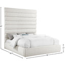  Color_Cream  Size_King  -- Adam Cream Linen Textured Fabric Upholstered King Bed IMAGE 9