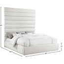 Meridian Adam Cream Linen Textured Fabric King Bed IMAGE 9
