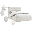 Meridian Adam Cream Linen Textured Fabric Queen Bed IMAGE 10