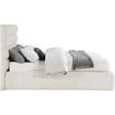  Color_Cream  Size_Queen  -- Adam Cream Linen Textured Fabric Upholstered Queen Bed IMAGE 4